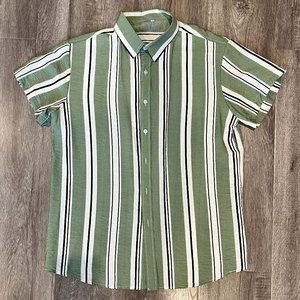 ASOS - Green Striped Short-Sleeve Shirt